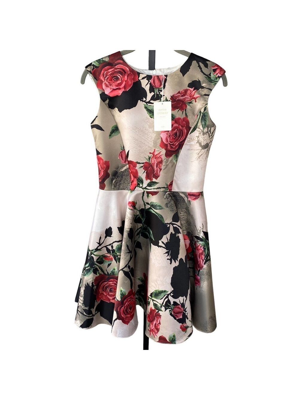 David Charles Gold Label Girls Sz 14 Satin Floral Party Dress Tulle Skirt 6111P